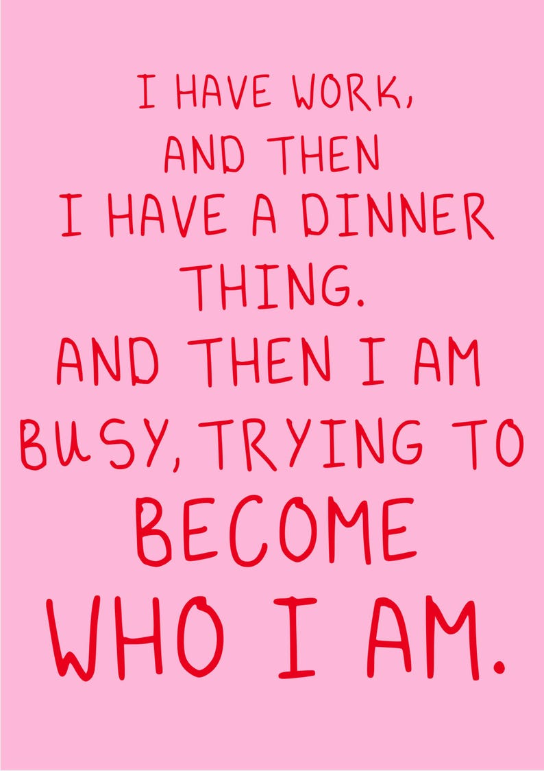 Hannah From Girls Funny Quote Print - Various sizes Pink & red