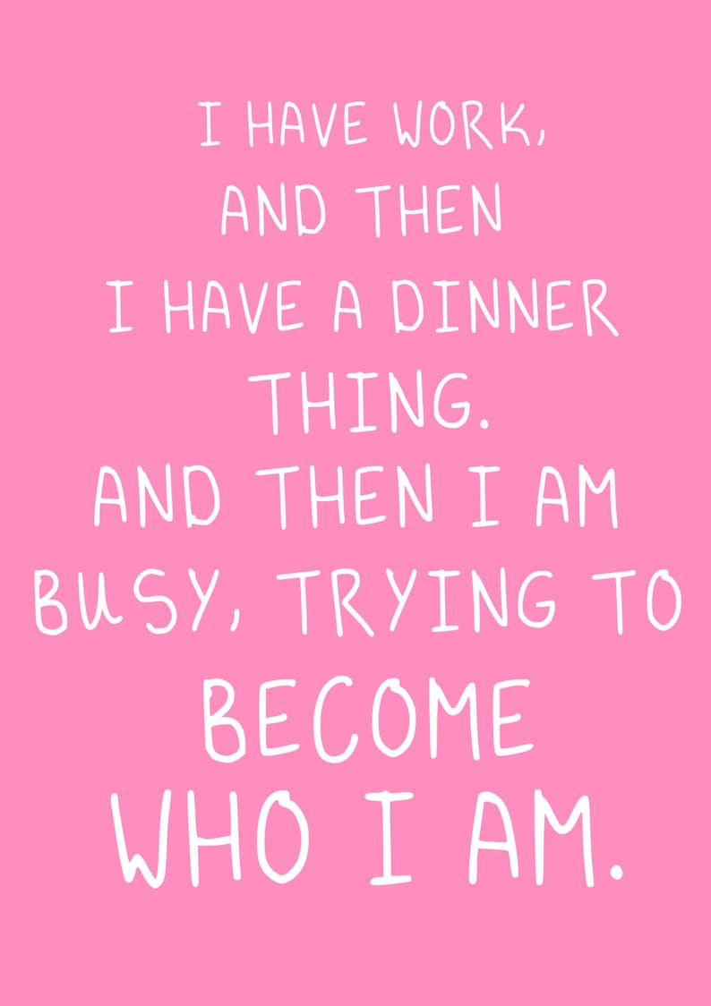 Hannah From Girls Funny Quote Print - Various sizes Pink & white