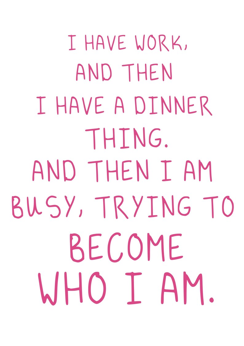 Hannah From Girls Funny Quote Print - Various sizes White & pink