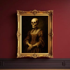 Ritratto scheletro in stile rinascimentale A5/A4/A3