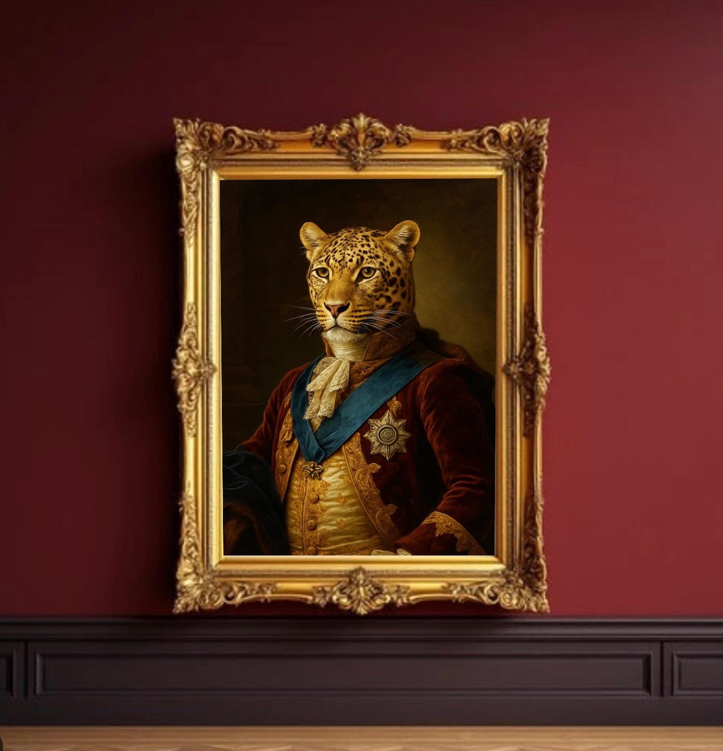 Renaissance Style Royal Leopard Print - Various Sizes - Etsy