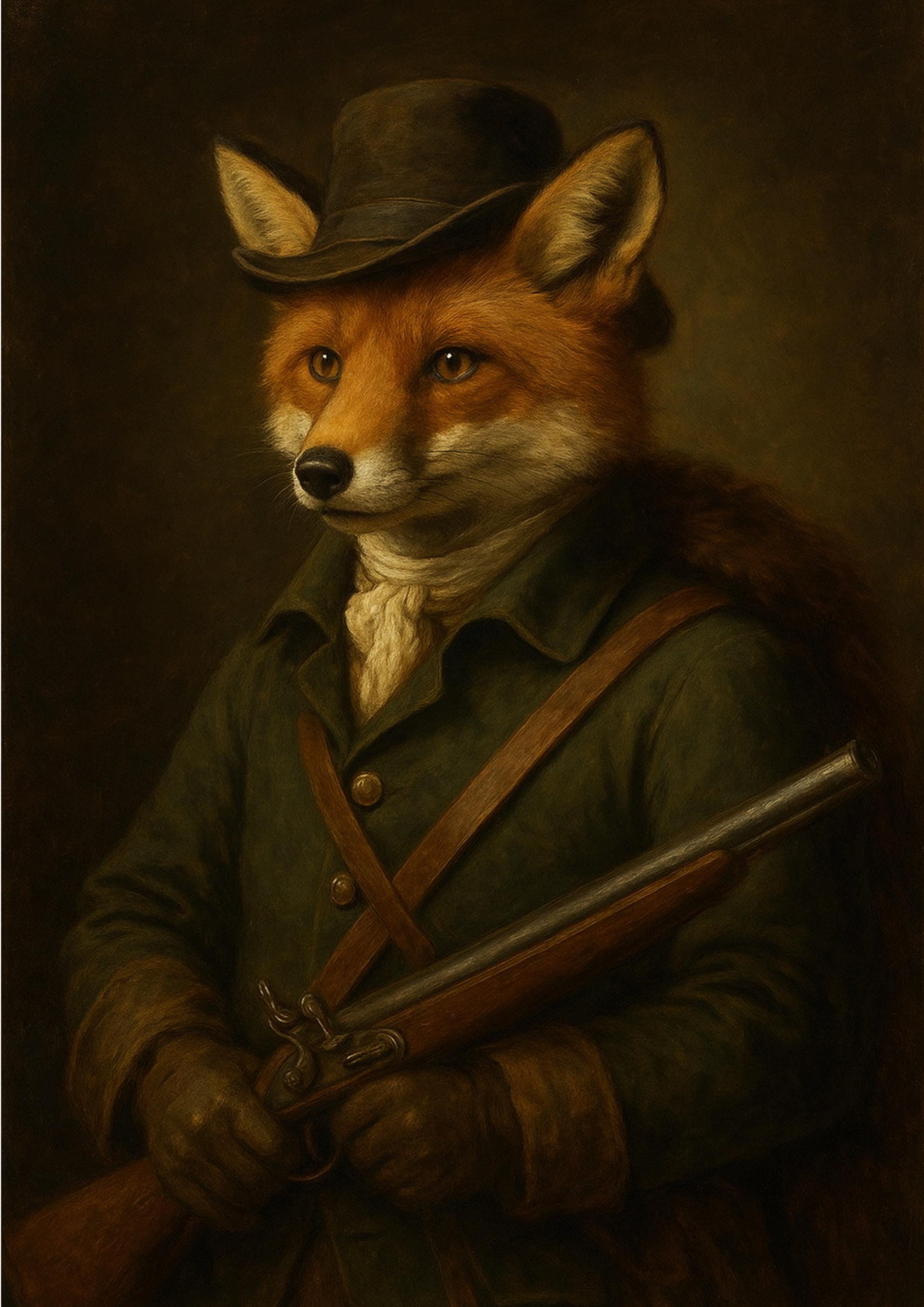 Renaissance Style Portrait: Fox Hunter - Various Sizes - Etsy