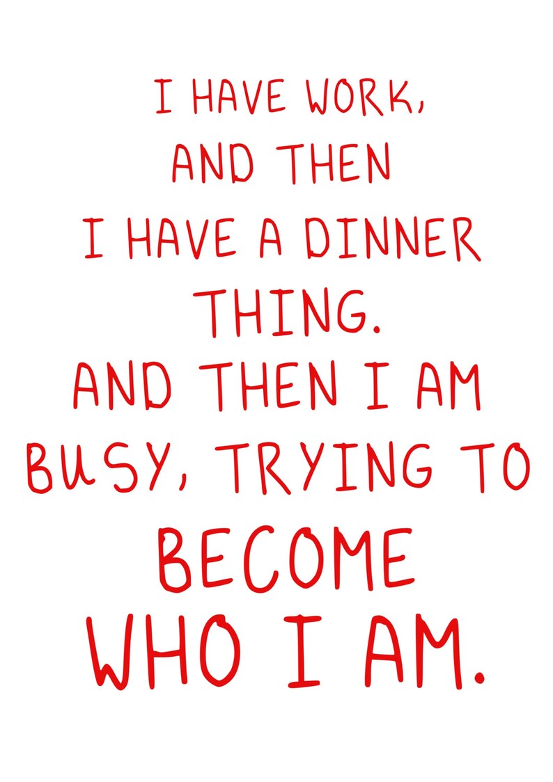Hannah From Girls Funny Quote Print - Various sizes White & red
