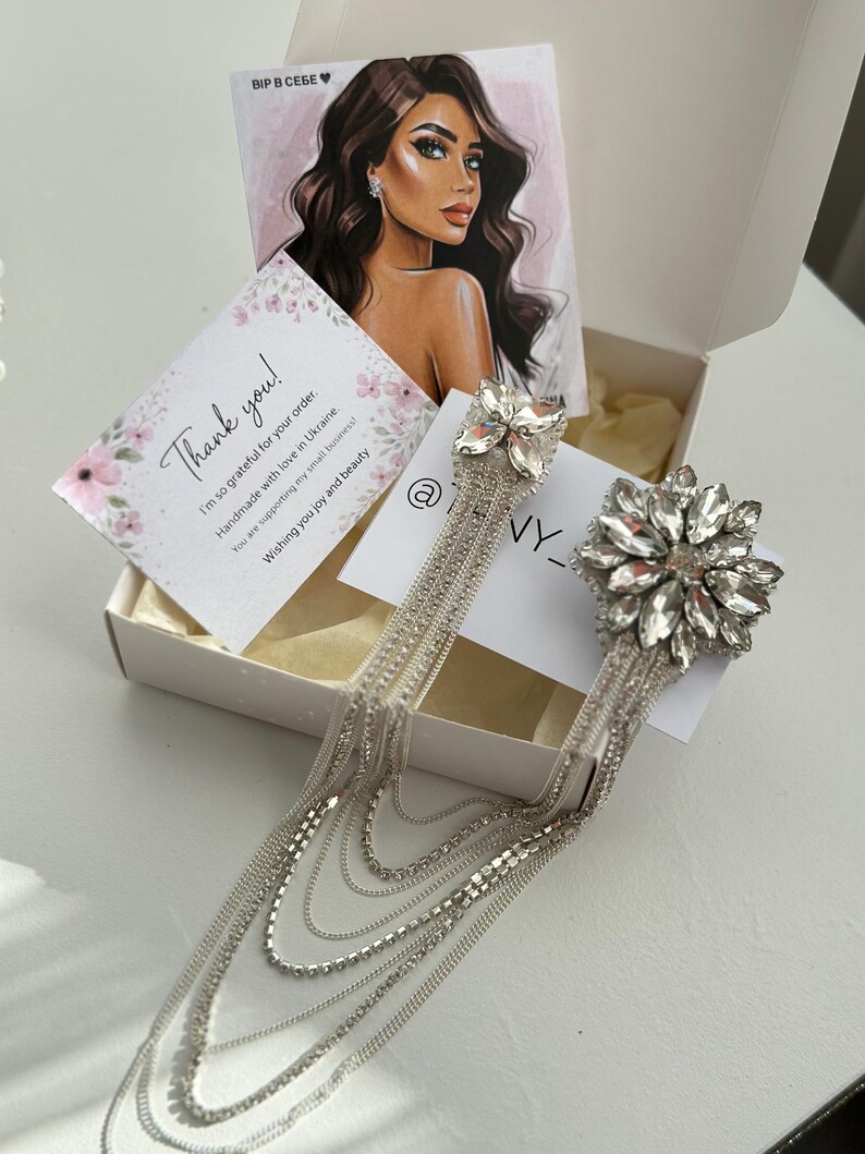 Double Chain Brooch | Statement Fashion Pin With Chains | Elegant ...
