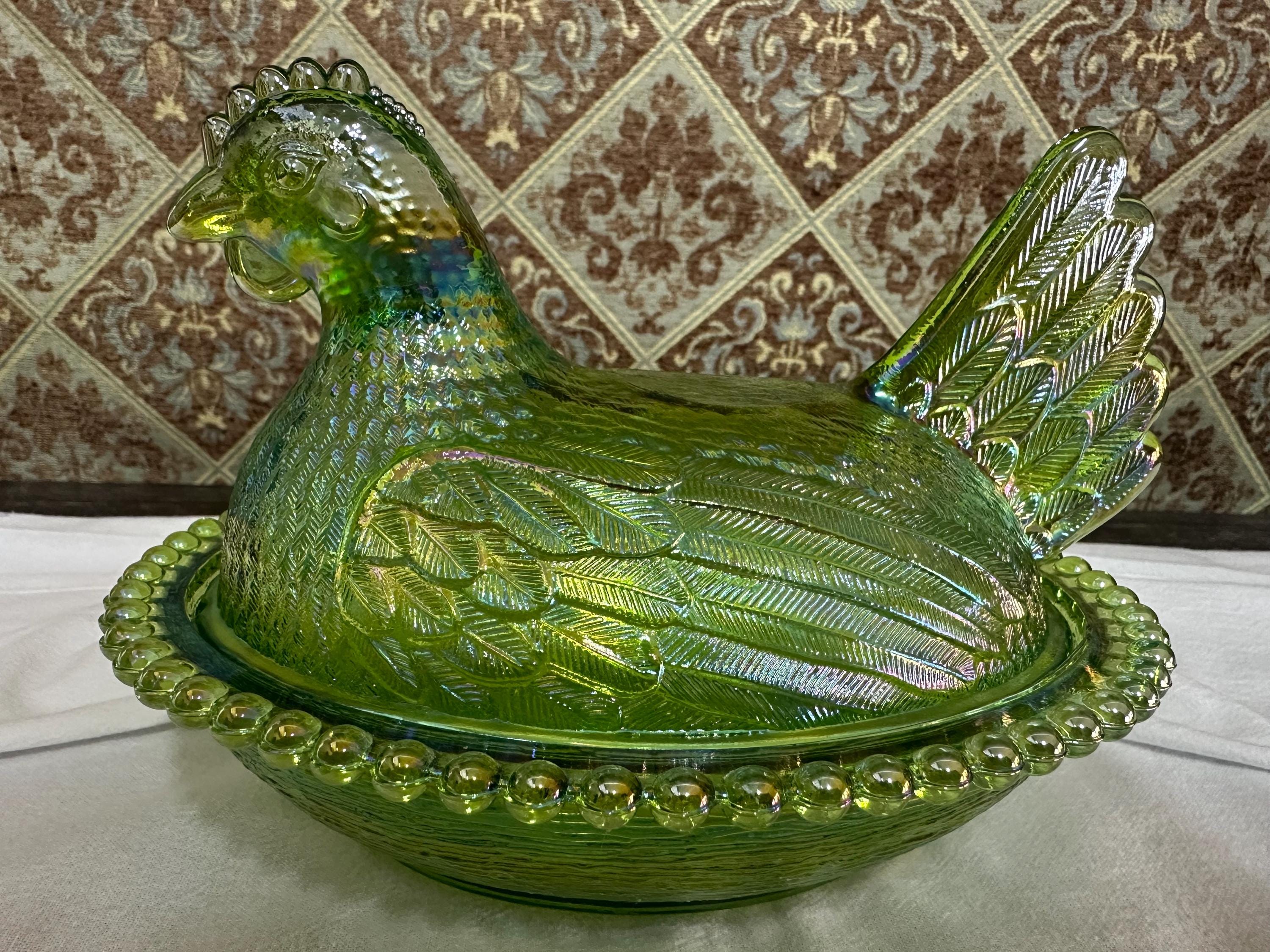 Indiana Glass Hen on a Nest Glass - Etsy