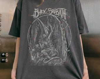 Black Sabbath Vintage Graphic T Shirt Dark Gothic  Unisex Oversized Grunge Rock Streetwear Alternative Music Aesthetic Tee