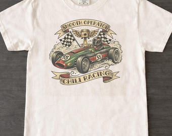 Vintage Racing T-Shirt Smooth Operator Chili Racing Graphic Tee, Retro Formula Race Car Shirt, Motorsport Art Tee, Classic Speed Car T Shirt