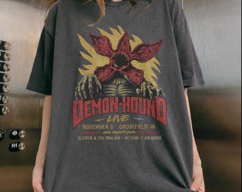 Vintage Horror Demon Hound Graphic Tee, Comfort Colors Unisex Shirt
