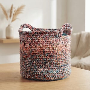 Modèle de panier au crochet PDF, rangement des déchets de fil, décoration d'intérieur minimaliste (téléchargement numérique)