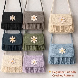 Patrón de bolso bohemio de crochet para principiantes (PDF) / Bolso bandolera con flecos / Nómada urbano hippie retro DIY