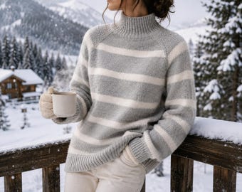 Strickmuster für Anfänger (PDF), Raglanpullover von oben nach unten (Digitaler Download)