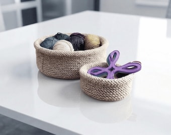 Stabiler Strickgarn-Aufbewahrungskorb - Handarbeits-Organizer (Digitales Strickmuster)