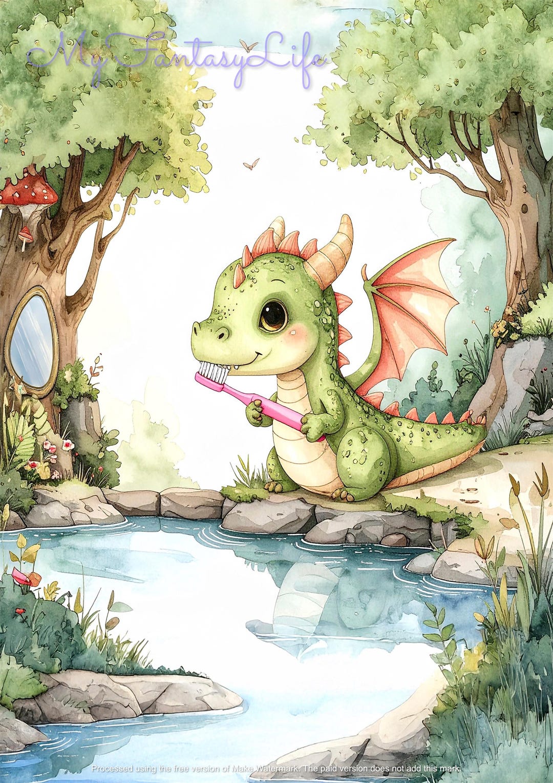 Cute Dragon Poster - Decorative Wall Art for Kids Rooms - Etsy