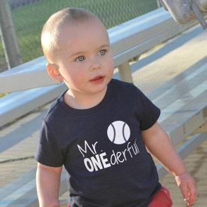 Mr Onederful Baseball Sports Theme 1st Birthday Shirt Front and Back ...