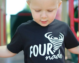 Fournado - 4th Birthday shirt - Name on back - four year old - toddler birthday - birthday shirt - birthday boy - birthday girl - Four Nado