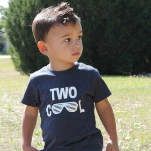 TWO COOL - Retro Shades - 2nd Birthday shirt - Front and Back design - Name on back - cool kid