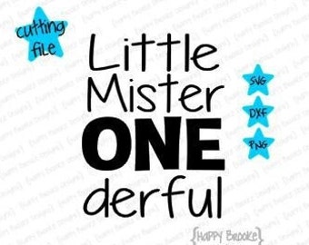 Little Mister ONEderful - cut file - 1st birthday - SVG DXF PNG