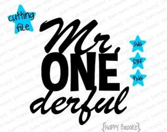 Mr ONEderful - cut file - 1st birthday - SVG DXF PNG