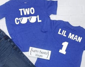 TWO COOL - Chemise 2e anniversaire - Motifs devant et dos - Nom au dos - Cool Kid