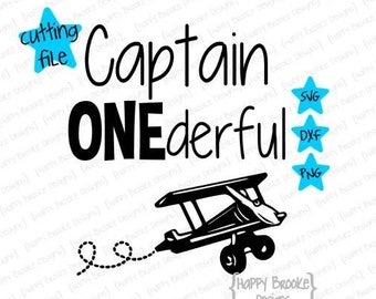 Captain ONEderful - cut file - 1st birthday - SVG DXF PNG