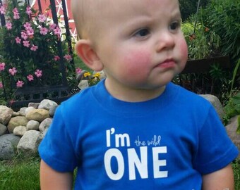 I'm the wild ONE! - 1st birthday shirt - Front and Back design - name on back - first birthday - Wild One - one year old - 1st bday boy