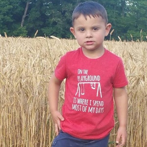 On the playground - fun toddler tshirt - recess is my favorite