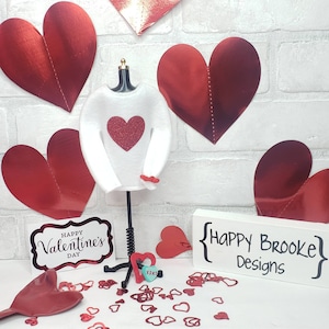 Valentine outfit - accessories for elf doll - 9pc set