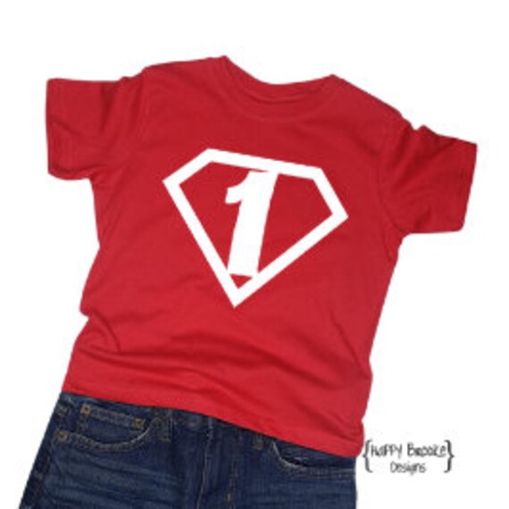 Super ONE 1st Birthday Shirt Boy Name on Back Super Hero Birthday Etsy UK