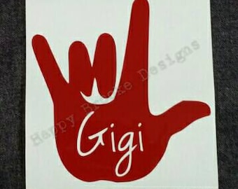 I Love You ASL Vinyl Decal - American Sign Language Sticker