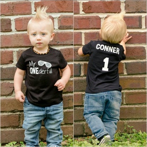 Shades Mr ONEderful Mr Cool Guy 1st Birthday shirt Name on back first birthday one year Mr Wonderful onederful sunglasses image 10