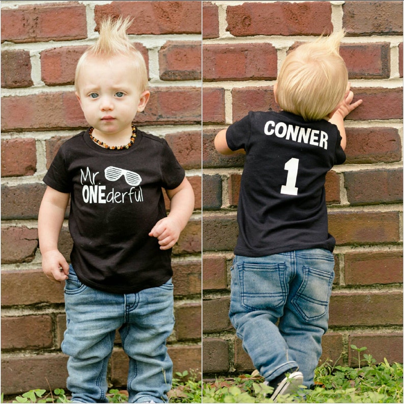 Shades Mr ONEderful Mr Cool Guy 1st Birthday shirt Name on back first birthday one year Mr Wonderful onederful sunglasses image 10