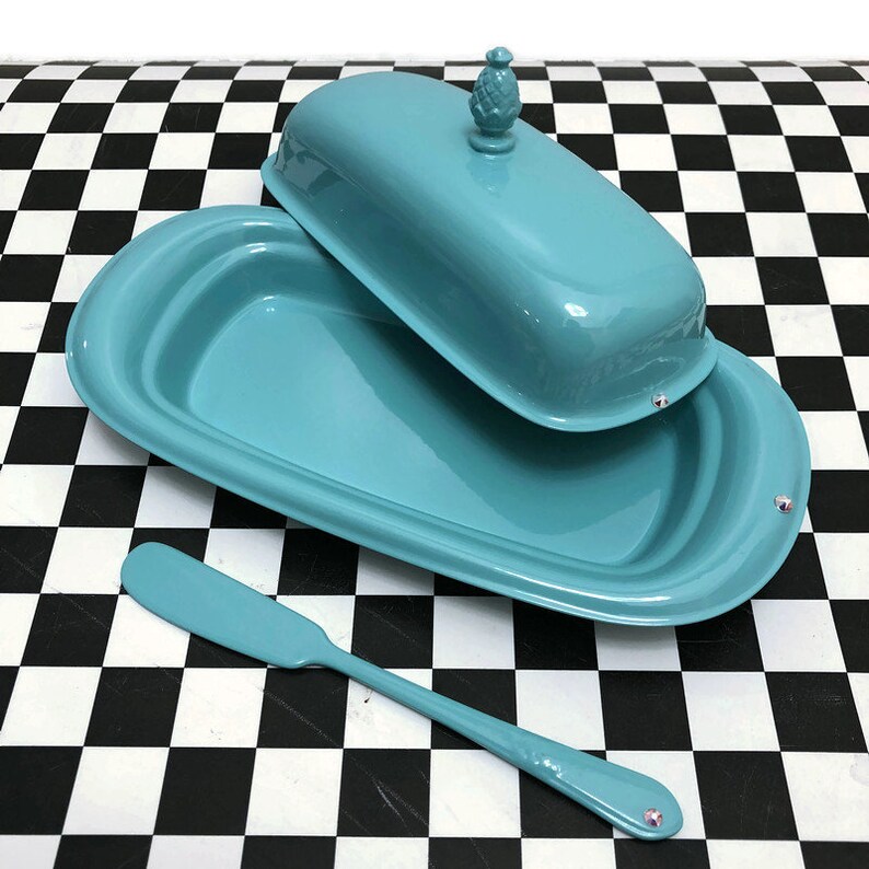 Turquoise Butter Dish With Butter Knife Wedding Tea Party Dinner Table Re Cycled Vintage Silver Plate By Bmc Vintage Design Serving Odds Ends Home Living Puzzles Design Media De