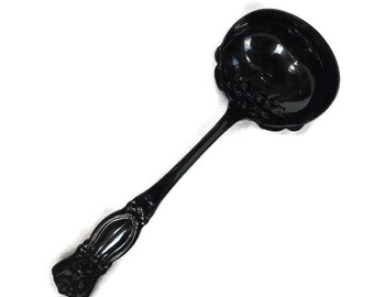 Serving spoon black gloss finish, Vintage Silver Plate Re-cycled by BMC Vintage Design FOOD SAFE, Holiday Dining & serving, wedding