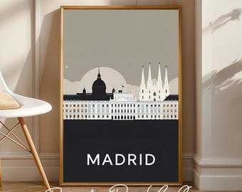 Madrid Travel Print Wall Art - Travel Poster of Madrid - Madrid Art Lovers Gift - Spain Art Gift - Modern Art