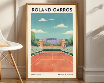 Roland Garros Tennis Poster - Sports Artwork -  Tennis Poster - Gift for Tennis Lover