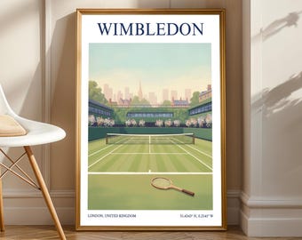 Impresión de Wimbledon, Londres - Arte deportivo - Póster de tenis - Regalo para amantes del tenis