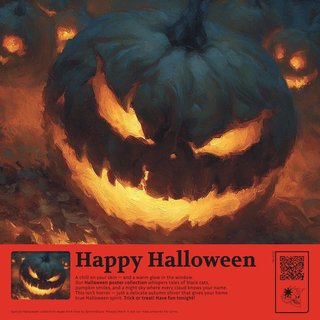 Vintage Halloween Jack O Lantern Print: Spooky Pumpkin Pile (digital ...