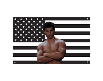 Jacob Black Black US Wall Tapestry Flag, Twilight Wall Art, Werewolf Bedroom Decor, Movie Fan Banner