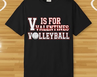 Camiseta con la letra V de voleibol, camiseta gráfica de voleibol, camiseta deportiva, camiseta de voleibol, humor para regalar en San Valentín, camiseta de San Valentín, regalo de voleibol