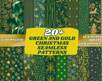 Papel de regalo navideño, Papel de regalo navideño verde, Paquete de rollos de papel navideño, PNG de papel de regalo, Álbum de recortes navideño, Patrones navideños