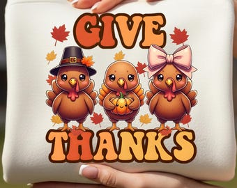 Pavo de Acción de Gracias con lazo y calabaza (PNG), Pavo de Acción de Gracias (PNG), Otoño (PNG), Lindo diseño de Acción de Gracias para sublimación (descarga digital)