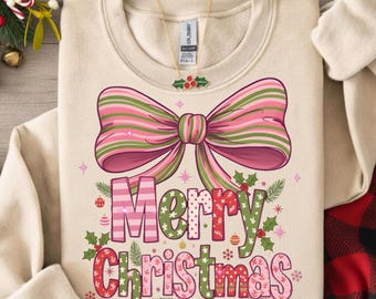 Lazo rosa de Navidad, clipart rosa, diseño de sublimación navideño, lazo floral preppy, descarga digital PNG de Navidad