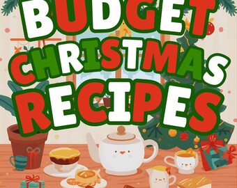 Libro electrónico de recetas navideñas económicas, más de 20 comidas, guarniciones y postres fáciles para estas fiestas, ideas para cenas navideñas económicas, libro digital imprimible de recetas festivas.