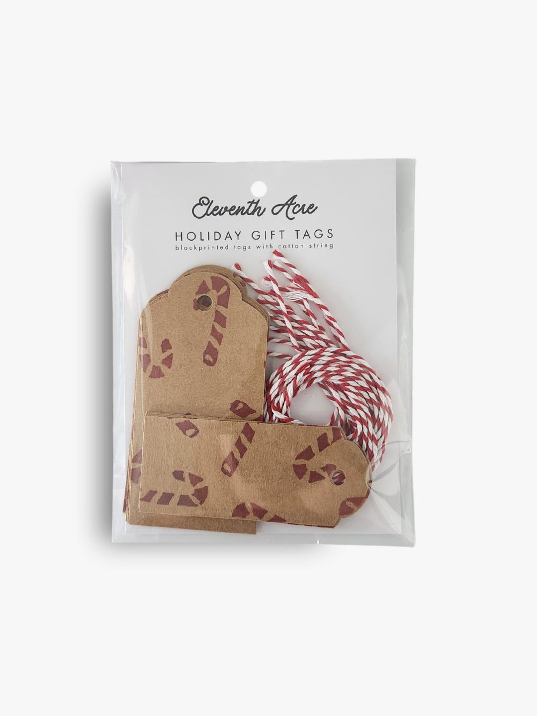 Block Printed Candy Cane Gift Tags - Set of 12 - Etsy