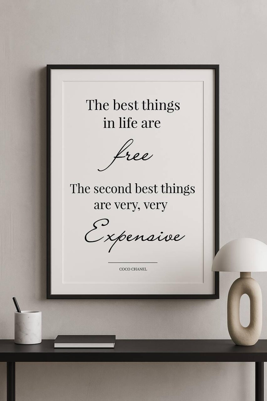 Coco Chanel Quote Poster | “the Best Things in Life Are Free” - Etsy