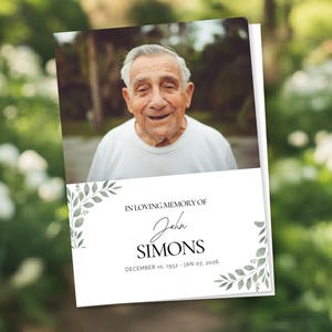 Plantilla para programa funerario / Folleto esquelado plegable (Canva)