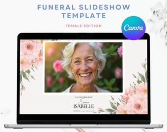 Floral Funeral Slideshow Template, Celebration of Life Photo Tribute