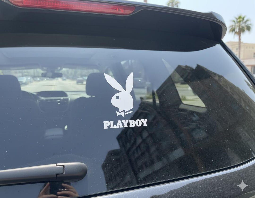 Retro Rabbit Silhouette Vinyl Decal | Bowtie Bunny Car Sticker | Y2K ...