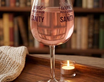 Copa de vino, Patrocinador oficial de Sanity, Copa de 355 ml, Regalo para amantes del vino