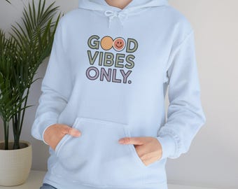 Sudadera con capucha Good Vibes, estilo urbano cómodo, unisex, informal, ideal para regalar a amigos